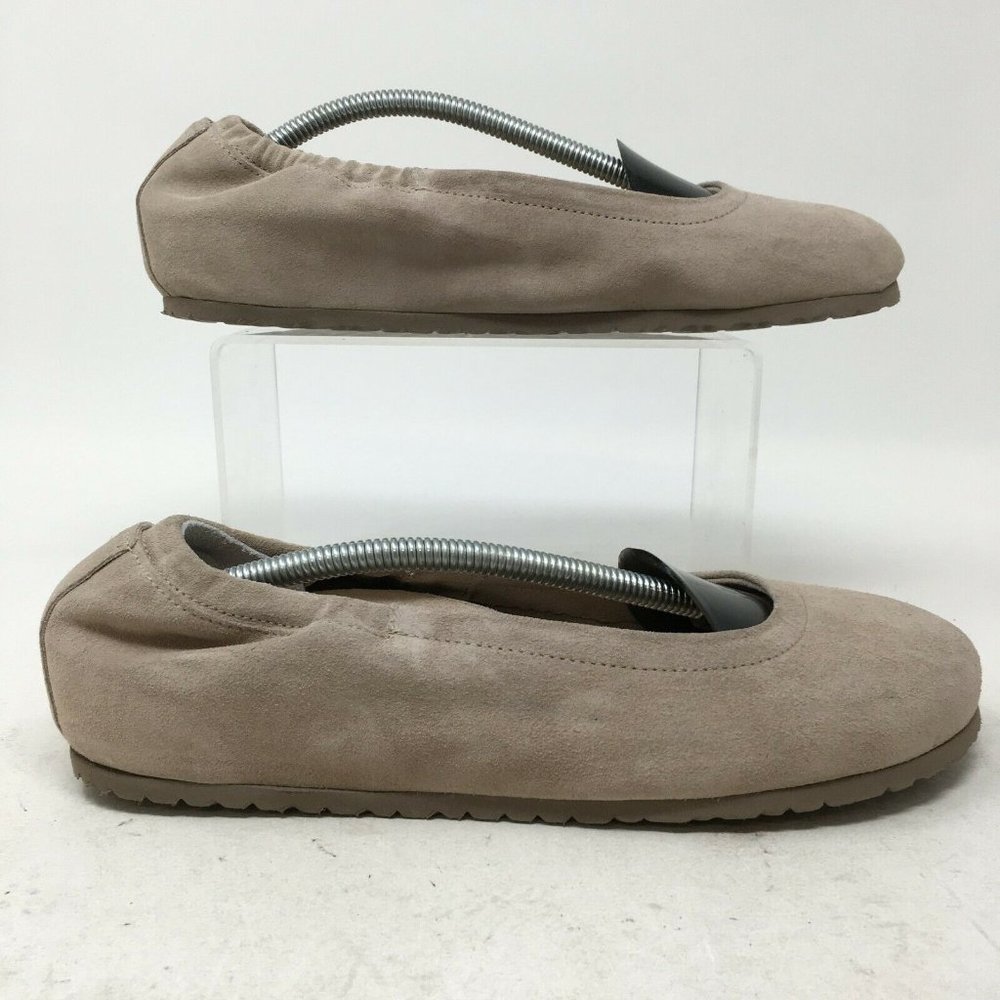 Birkenstock Shoes Women 39 Celina Slip On Flats Ballet Gray Suede Round Toe Low